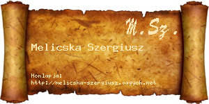 Melicska Szergiusz névjegykártya